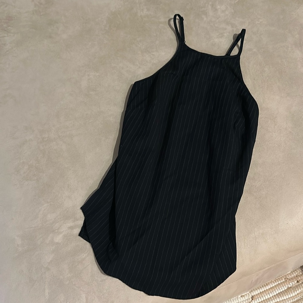 BCBG NACY BLUE PINSTRIPE TANK- XS